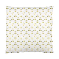 Gold Scales Of Justice On White Repeat Pattern All Over Print Standard Cushion Case (one Side) by PodArtist