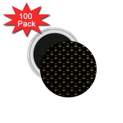 Gold Scales Of Justice On Black Repeat Pattern All Over Print  1 75  Magnets (100 Pack)  by PodArtist