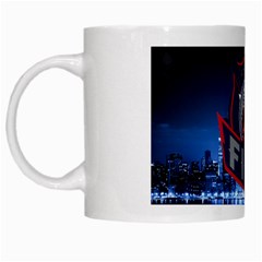 Chicago Fire With Skyline White Mugs by allthingseveryone