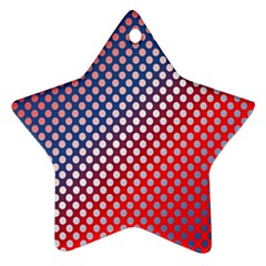 Dots Red White Blue Gradient Ornament (star) by Celenk