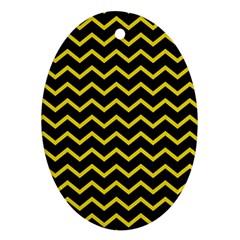 Yellow Chevron Ornament (oval) by jumpercat