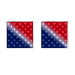 America Patriotic Red White Blue Cufflinks (square) by BangZart