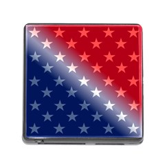 America Patriotic Red White Blue Memory Card Reader (square) by BangZart