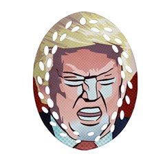 Donald Trump Pop Art President Usa Ornament (oval Filigree) by BangZart