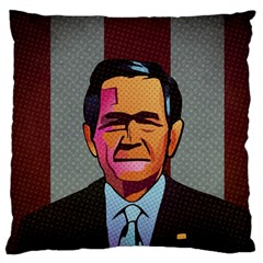 George W Bush Pop Art President Usa Large Cushion Case (one Side) by BangZart