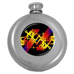 Board Conductors Circuits Round Hip Flask (5 Oz) by Celenk