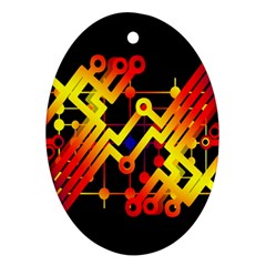 Board Conductors Circuits Oval Ornament (two Sides) by Celenk