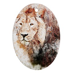 Lion Animal Art Abstract Oval Ornament (two Sides) by Celenk