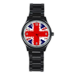 Union Jack London Flag Uk Stainless Steel Round Watch by Celenk