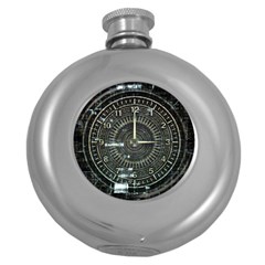 Time Machine Science Fiction Future Round Hip Flask (5 Oz) by Celenk