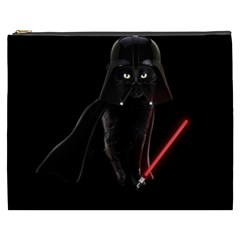Darth Vader Cat Cosmetic Bag (xxxl)  by Valentinaart