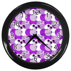 Purple Cherry Dots Wall Clocks (black) by snowwhitegirl