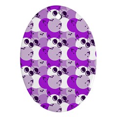 Purple Cherry Dots Oval Ornament (two Sides) by snowwhitegirl