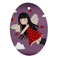 Cupid Girl Oval Ornament (two Sides) by Valentinaart