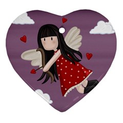 Cupid Girl Heart Ornament (two Sides) by Valentinaart