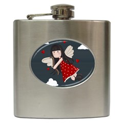 Cupid Girl Hip Flask (6 Oz) by Valentinaart