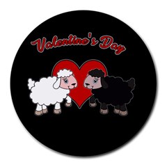 Valentines Day - Sheep  Round Mousepads by Valentinaart