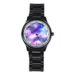 Background Art Abstract Watercolor Stainless Steel Round Watch by Nexatart