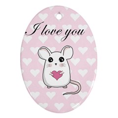 Cute Mouse - Valentines Day Oval Ornament (two Sides) by Valentinaart