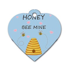 Bee Mine Valentines Day Dog Tag Heart (two Sides) by Valentinaart