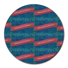 Valentine Day Pattern Round Mousepads by dflcprints