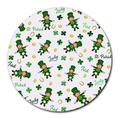 St Patricks Day Pattern Round Mousepads by Valentinaart