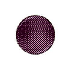 Small Hot Pink Irish Shamrock Clover On Black Hat Clip Ball Marker (4 Pack) by PodArtist
