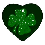 Sparkly Clover Ornament (Heart) Front
