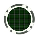 Green Plaid Pattern Poker Chip Card Guard Front