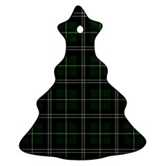 Green Plaid Pattern Christmas Tree Ornament (two Sides) by Valentinaart