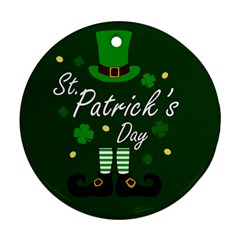 St Patricks Leprechaun Ornament (round) by Valentinaart