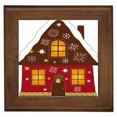 Christmas House Clipart Framed Tiles by Sapixe