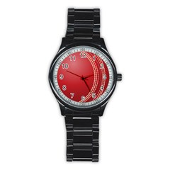 Cricket Ball Stainless Steel Round Watch by Sapixe
