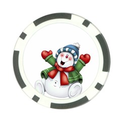 Snowman With Scarf Poker Chip Card Guard (10 Pack) by Sapixe