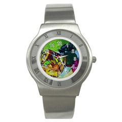 Still Life With A Pigy Bank Stainless Steel Watch by bestdesignintheworld