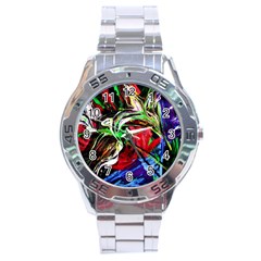 Lillies In Terracota Vase Stainless Steel Analogue Watch by bestdesignintheworld