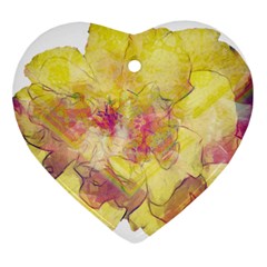 Yellow Rose Heart Ornament (two Sides) by aumaraspiritart