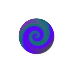 Swirl Green Blue Abstract Golf Ball Marker by BrightVibesDesign