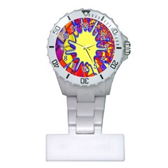 Embroidery Dab Color Spray Plastic Nurses Watch by Sapixe