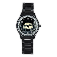 Smiling Skull Stainless Steel Round Watch by FunnyCow