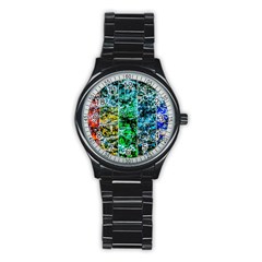 Abstract Of Colorful Water Stainless Steel Round Watch by FunnyCow