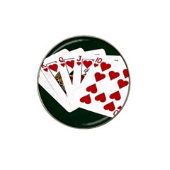 Poker Hands   Royal Flush Hearts Hat Clip Ball Marker by FunnyCow