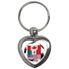 United Football Championship Hosting 2026 Soccer Ball Logo Canada Mexico Usa Key Chains (heart)  by yoursparklingshop