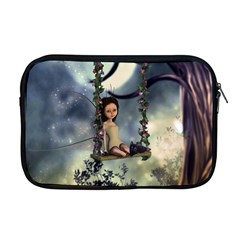 Cute Little Fairy With Kitten On A Swing Apple Macbook Pro 17  Zipper Case by FantasyWorld7