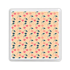 Heart Cherries Cream Memory Card Reader (square) by snowwhitegirl