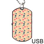 Heart Cherries Cream Dog Tag USB Flash (Two Sides) Front