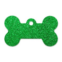 Green Glitter Dog Tag Bone (one Side) by snowwhitegirl