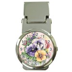 Lowers Pansy Money Clip Watches Front