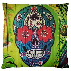 Mexican Skull Large Flano Cushion Case (one Side) by alllovelyideas