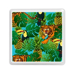 Tropical Pelican Tiger Jungle Blue Memory Card Reader (square) by snowwhitegirl